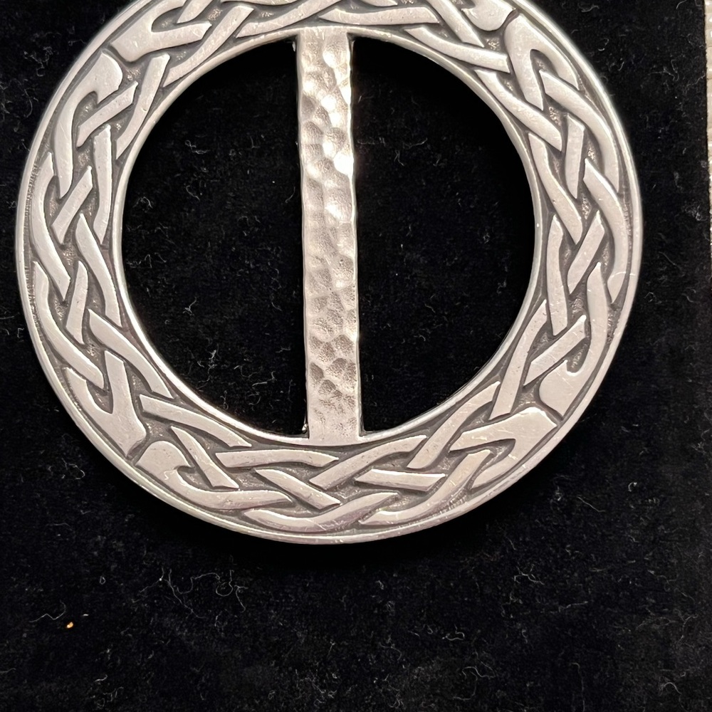 ladycrow silks pewter scarf ring or brooch